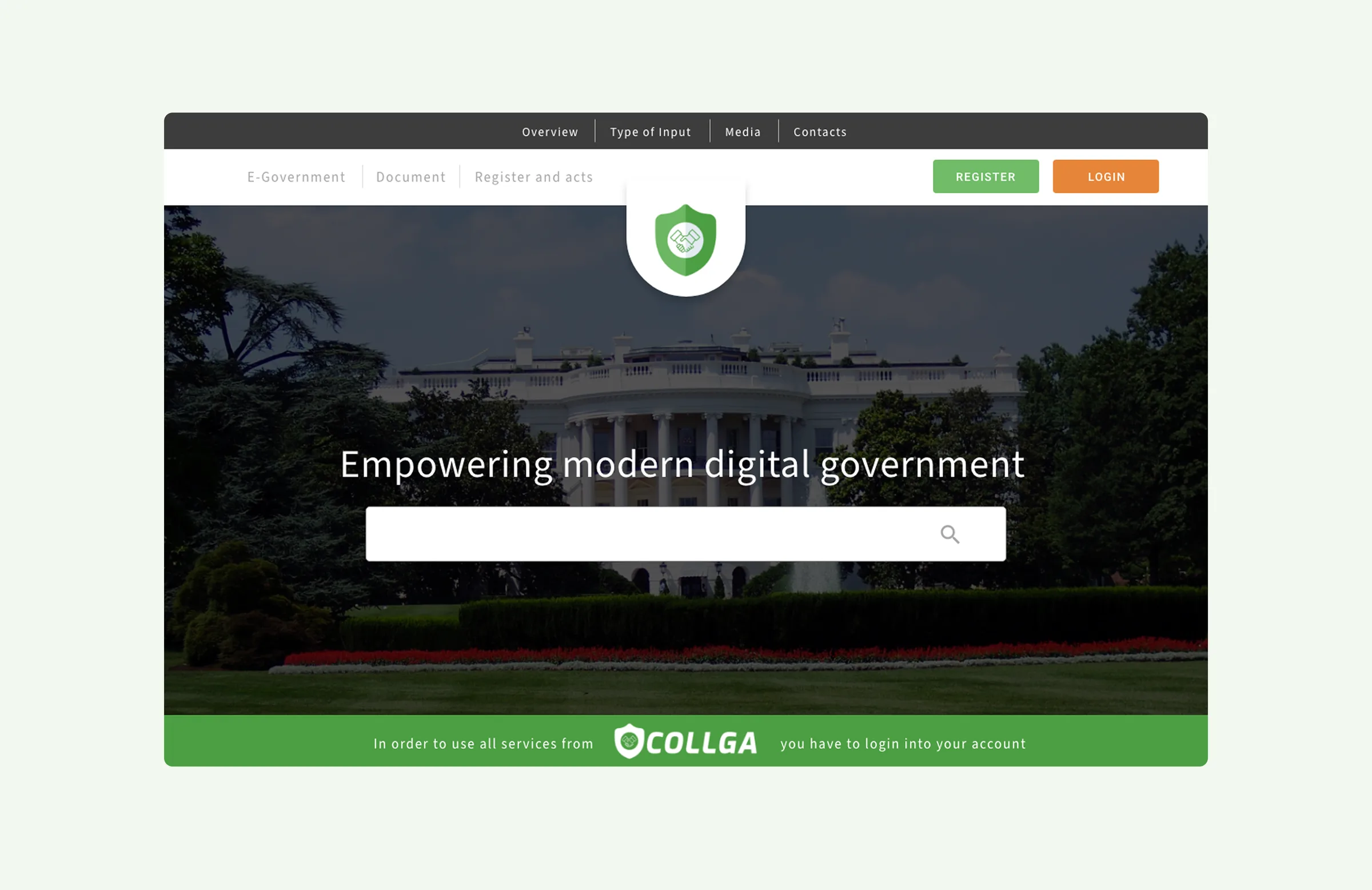 Landing page with one search box across every government service